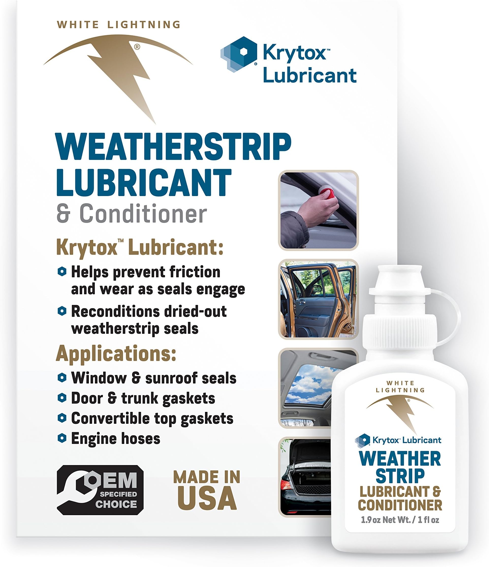 Krytox by Chemours/White Lightning Weatherstrip Lubricant-(Ford Part#WS0850102)