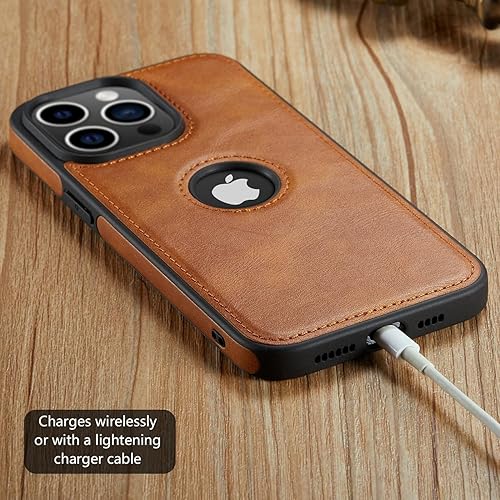 Miniatura 7 de Casus - Funda de cuero vegano diseñada para iPhone 15 Pro, diseño delgado, diseño clásico, elegante, delgada funda protectora (2023) de 6.1 pulgadas