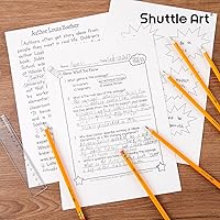 Vista 7 de Shuttle Art 60 Pack Pencils, #2 HB, Pre-sharpened Pencils with Top Erasers, Premium Woodcased Yellow Pencil Bulk for Classroom & School Supplies