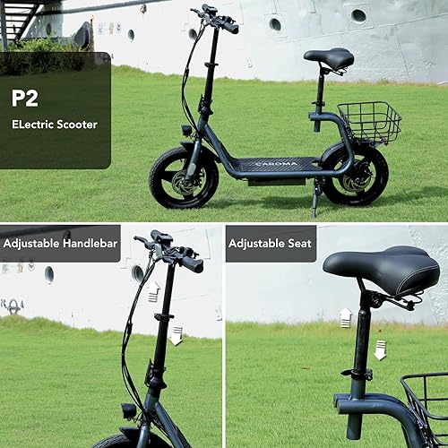 Miniatura 3 de Caroma Peak 500W800W1200W Electric Scooter with Seat,14" Fat Tire Electric Scooter for Adults,30 Miles Range&20MPH Max Speed,E Scooter 300 LBS Max