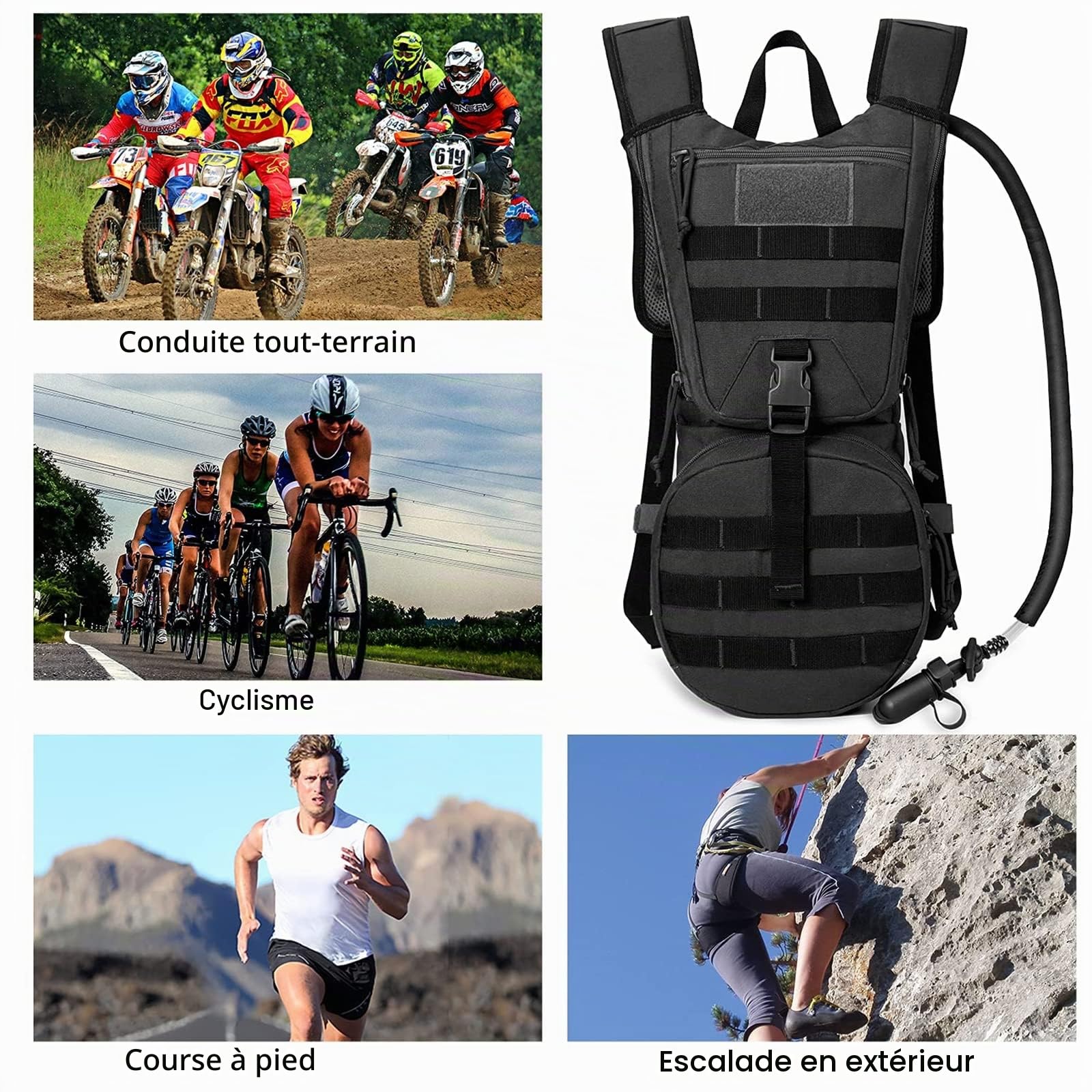G4Free 22L Sac d'hydratation Sac à Dos de Course avec Upgrade Vessie d'eau de 3L pour Vélo VTT Randonnée Alpinisme Camping