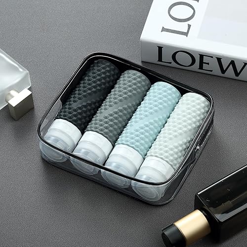 Miniatura 7 de Botellas de viaje para artículos de tocador, botellas de viaje aprobadas por la Tsa, botellas de viaje de 3 onzas, sin BPA, a prueba de fugas,