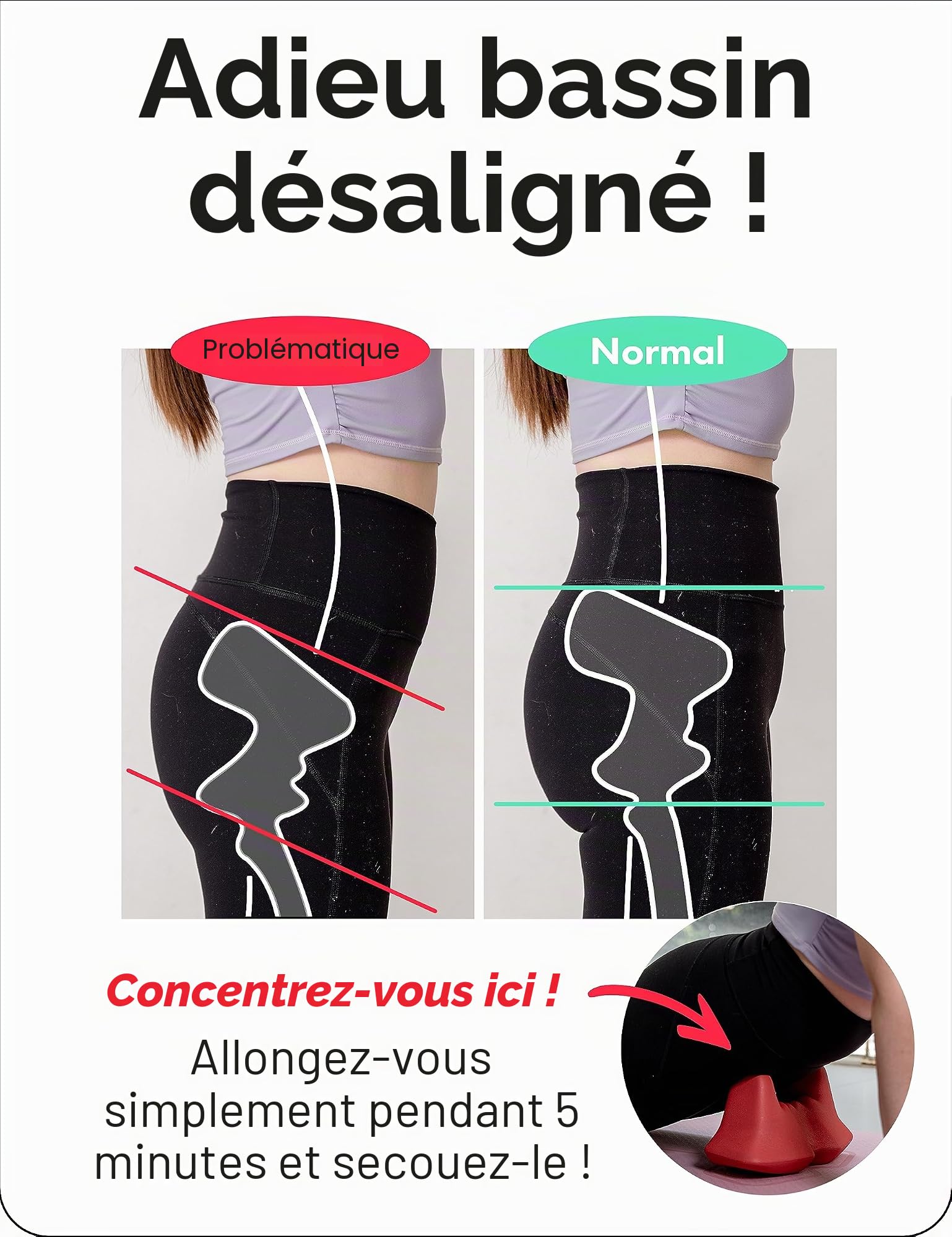 soas Iliopsoas Masseur – Outil de relâchement Iliacus et Psoas | Outil de massage du dos | Outil de massage complet du corps | Étirement du dos pour soulager les douleurs du bas du dos Outil de