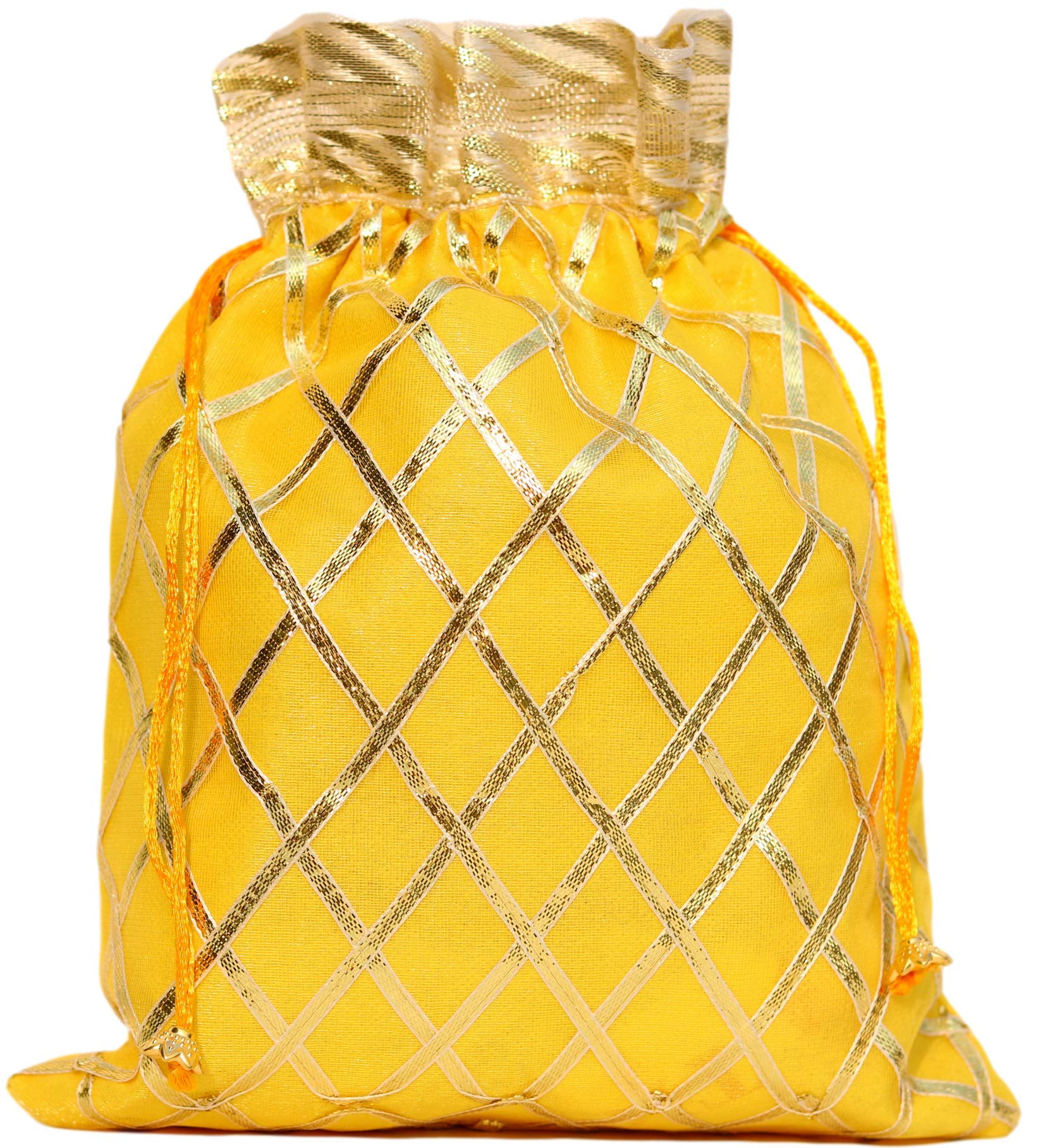 OneStoreIndia Handmade Traditional Designer Potli for Women & Girls or Gift Bags for Festivals, Religious products or Special Occasions.|Potli - 2| (Yellow, Small) (B08TX256JS) Amazon Price History, Amazon Price Tracker
