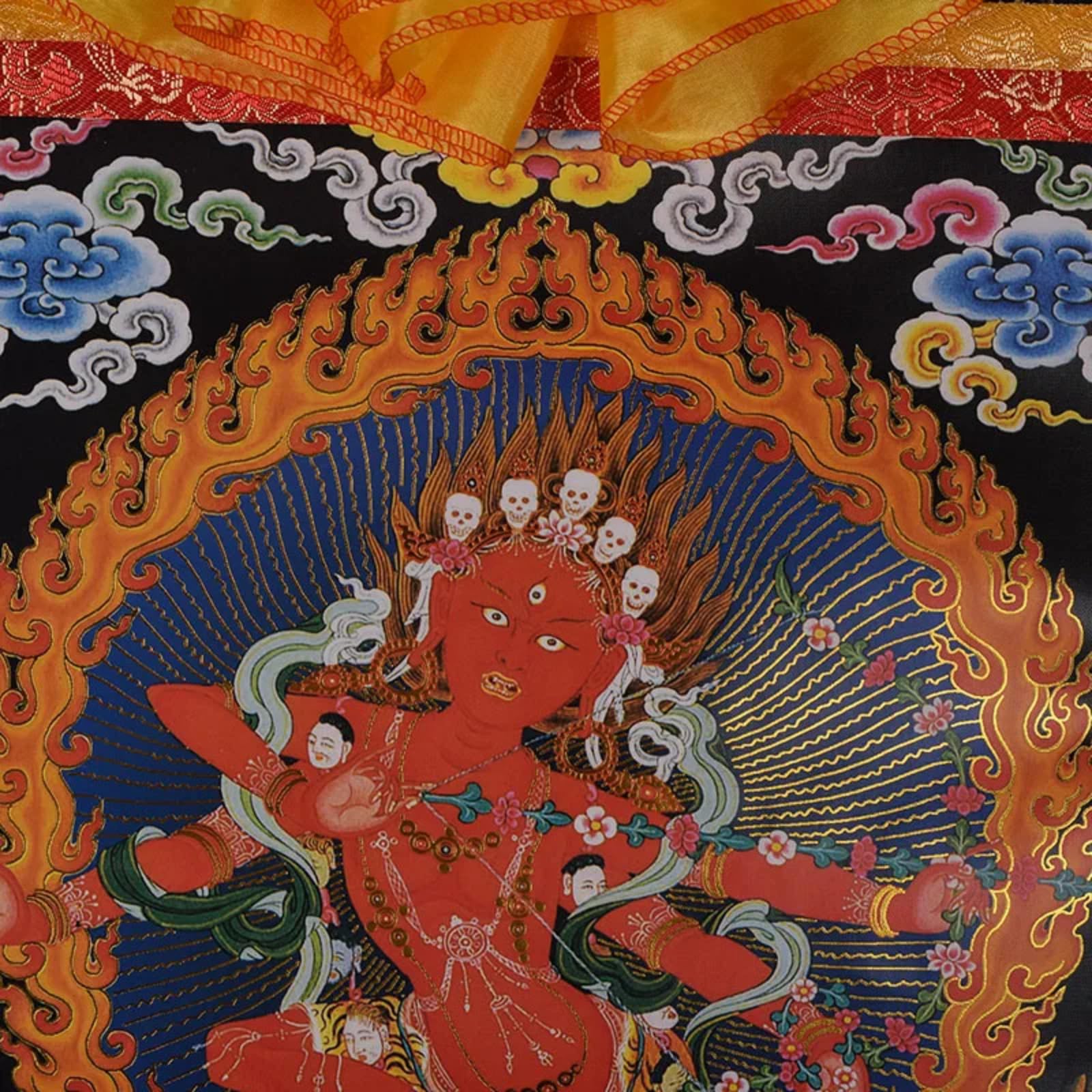 FENNYYAR Tibetischer Stil Thangka Be The Mother of The Ming Buddha, 82 cm, Haushalts-Wandgemälde, Dekoration