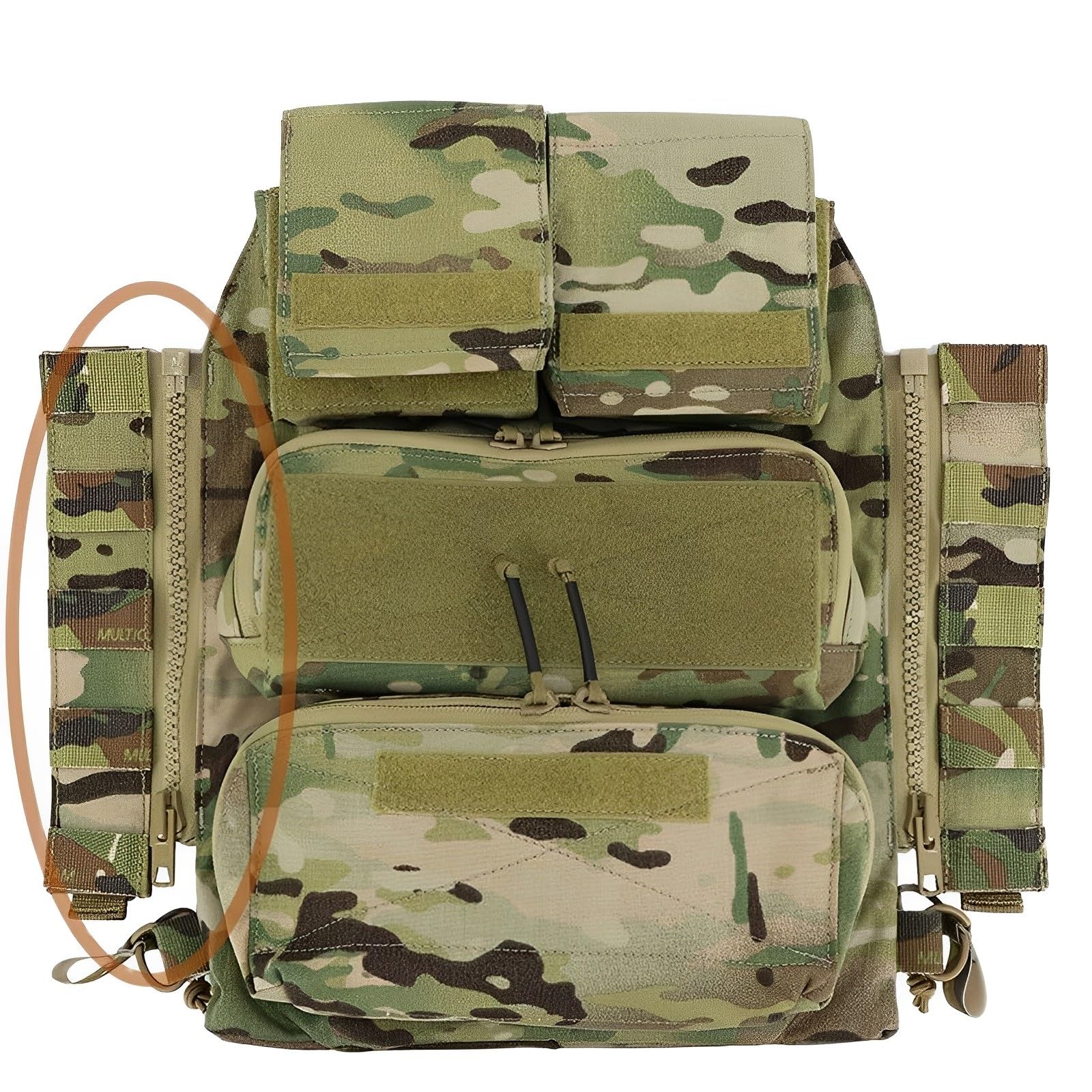 Adaptateur Fermeture Éclair MOLLE WLXW – Fixation Rapide & Solide Pour Poches Médicales, Hydratation, Sur Gilets Tactiques JPC/CPC