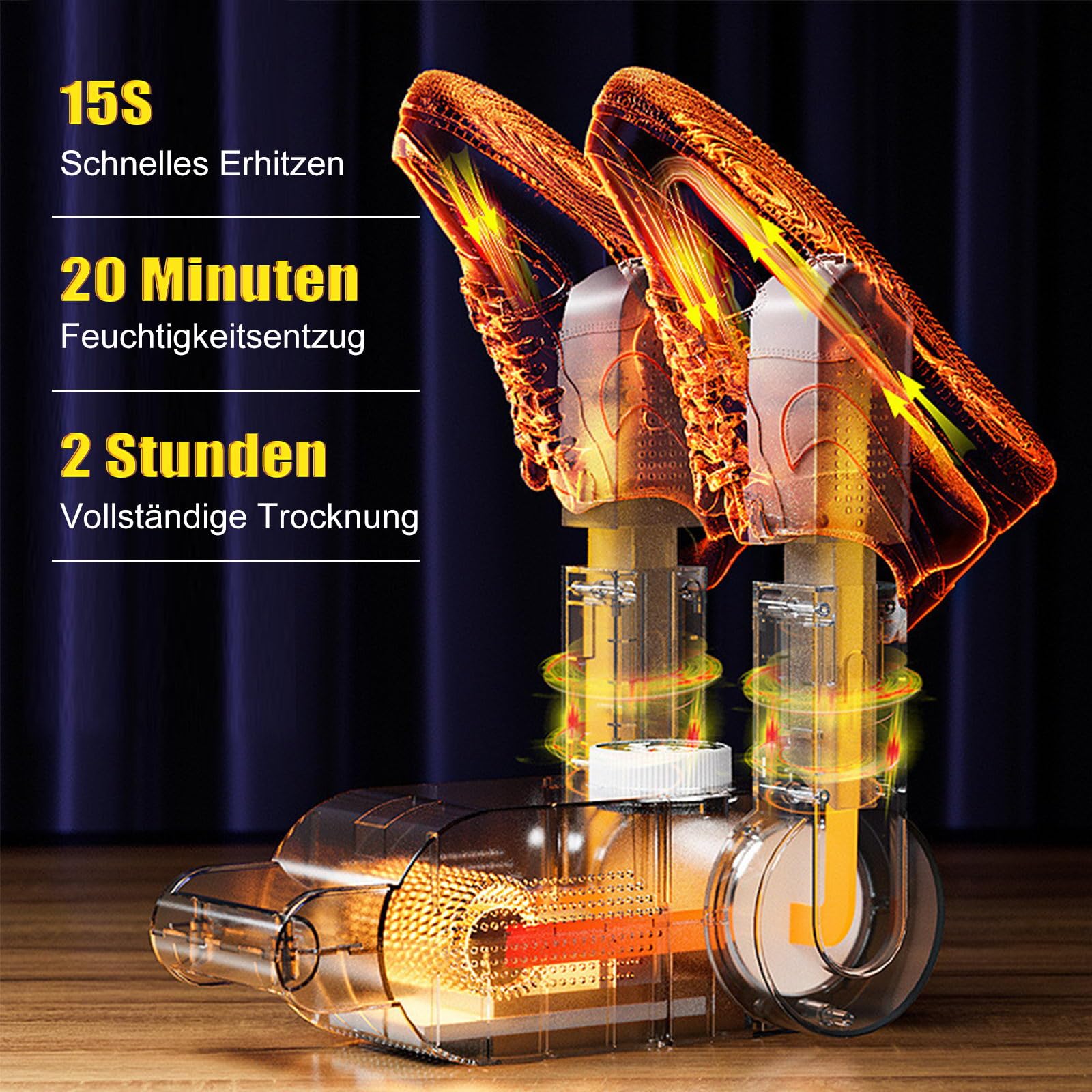 EPROICKS Asciuga Scarpe Elettrico, Asciuga Stivali Pieghevole, Asciuga Scarponi in Modo Veloce, Asciuga Scarpe Calcio Scalda Scarponi Sci, per Scarpe, Guanti, Calzini, Doppio Antibatterico