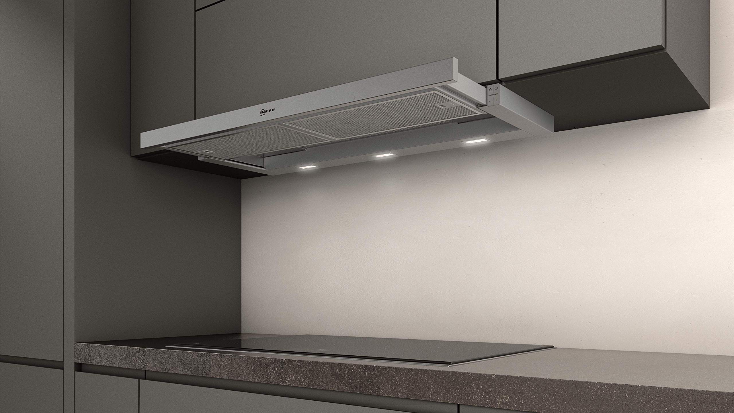 NEFF D49ED22X1 Dunstabzugshaube Flachschirmhaube N50 90 cm Energieeffizienzklasse A Silbermetallic