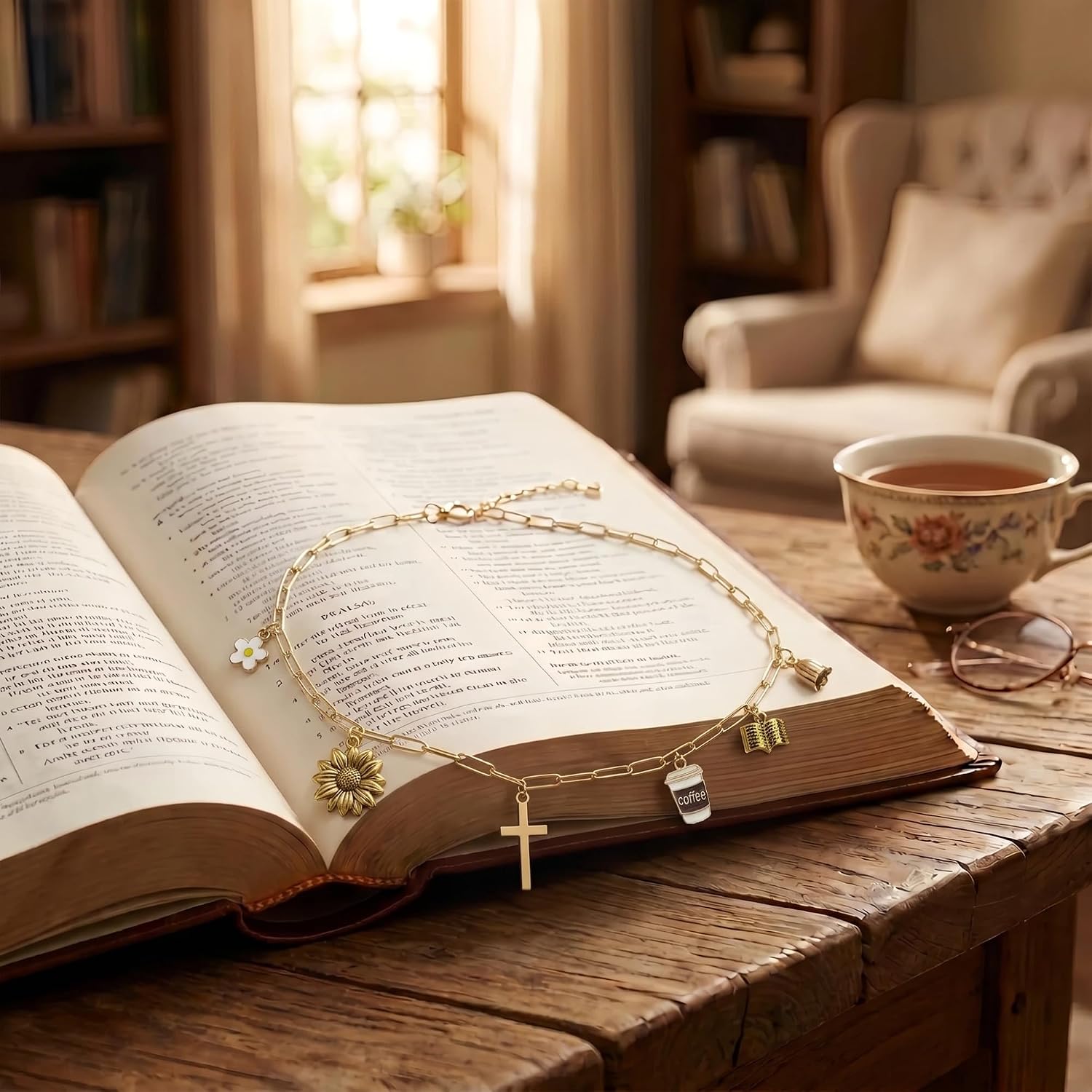 Bible Bookmark Charms Chain - 3 Pcs Christian with Paper Clips image 4
