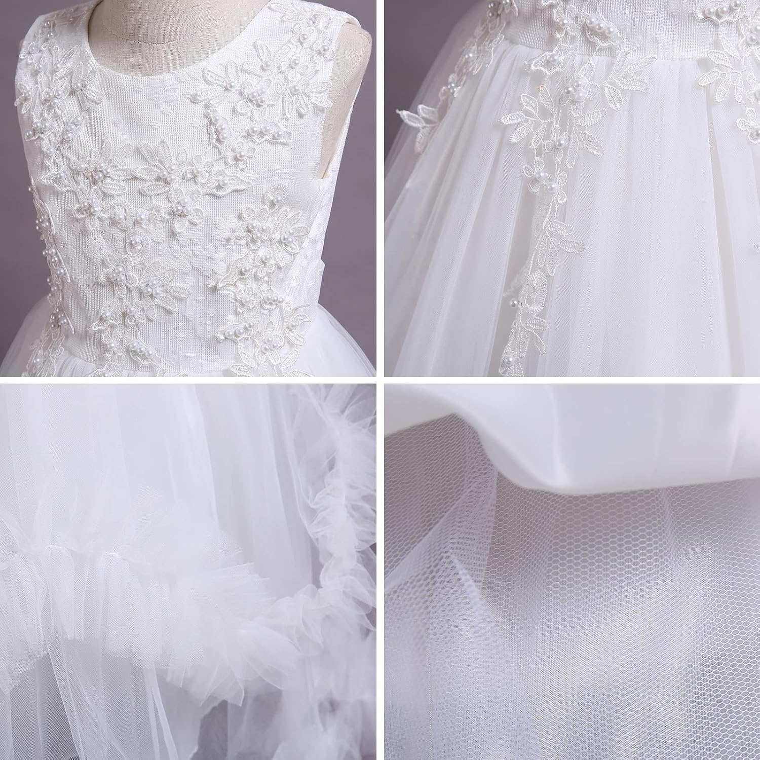 Flower Girls Princess Floral Boho Lace Embroidered Star Pageant Dresses for Kids Baby Party Wedding Puffy Communion Maxi Gown - Image 6