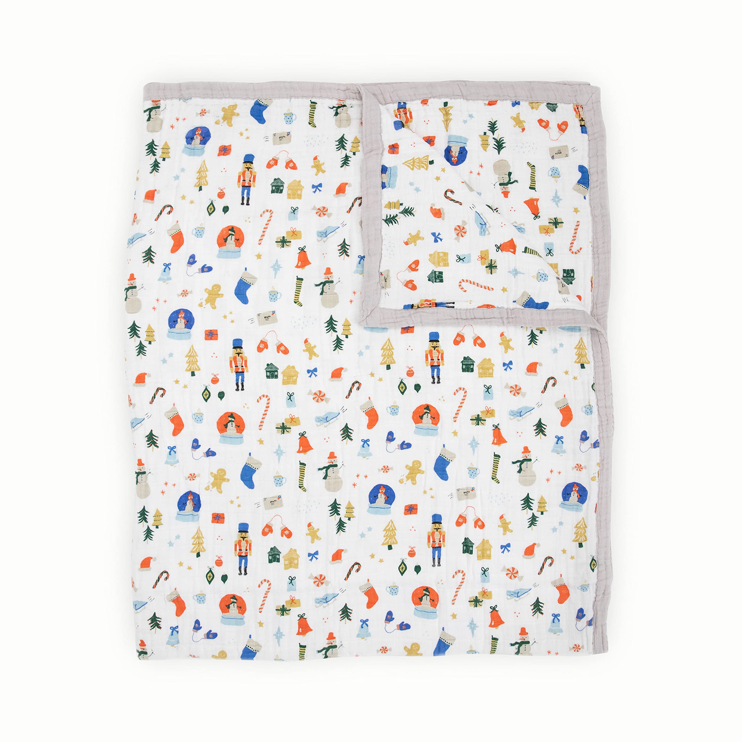 Little Unicorn Premium Quilted Throw | Super Soft, Multi-Layered Muslin XL Blanket| Great for Kids &amp; Families (Christmas Time)