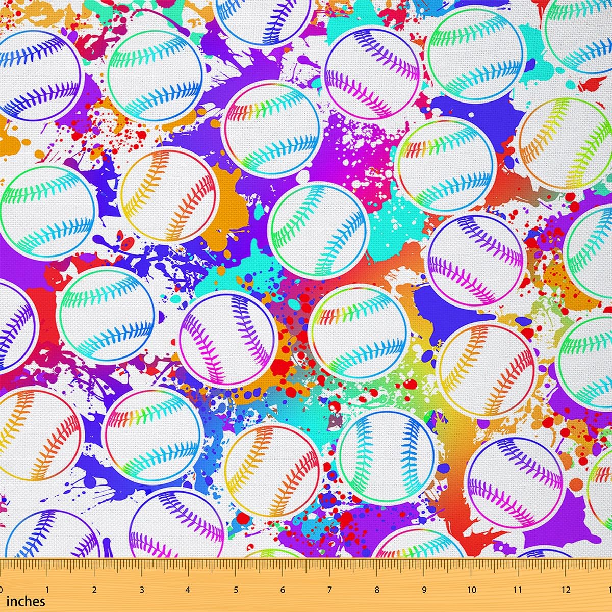 Baseball Gaming Upholstery Fabric for Chairs 3 Yards (L276*W150cm) Colorful Style Fabric by The Yard Gift for Baseball Lover Waterproof Outdoor Fabric Soft Decor Sports DIY Reupholstery Fabric