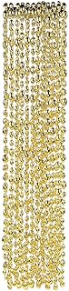 Fun Express - Gold Football Bead Necklaces - Jewelry - Mardi Gras Beads - Mot Shaped - 12 Pieces
