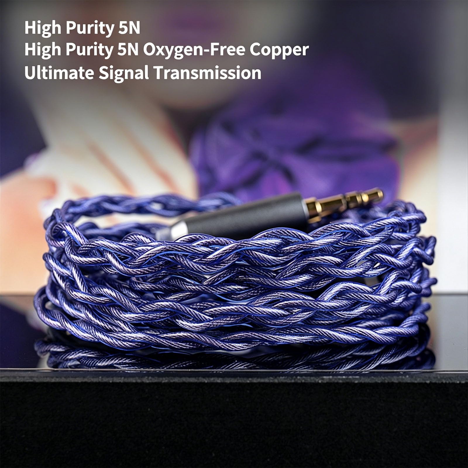 Premium 4-żyłowy kabel zastępczy do słuchawek OFC z wieloma złączami, kabel do słuchawek dla wzmocnionego, zrównoważonego przewodu słuchawkowego