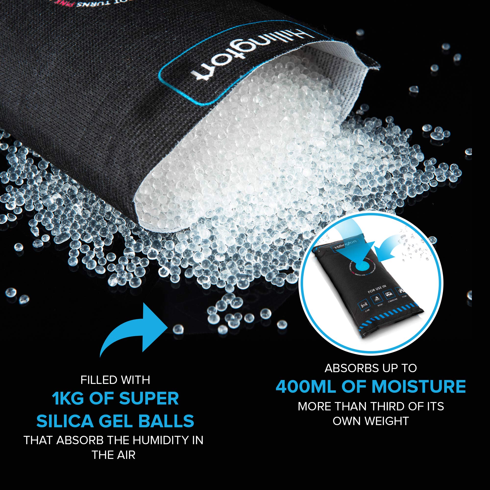 Buy Hillington Reusable Car Interior Dehumidifier Bag and Dashboard