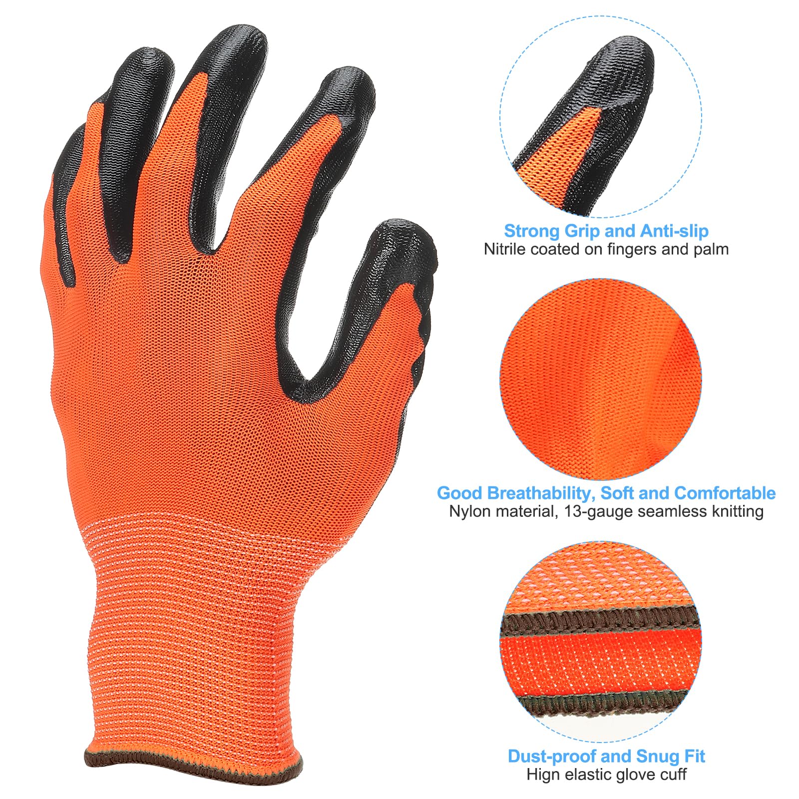 PATIKIL Safety Work Gloves Nitrile Coated - Image 3