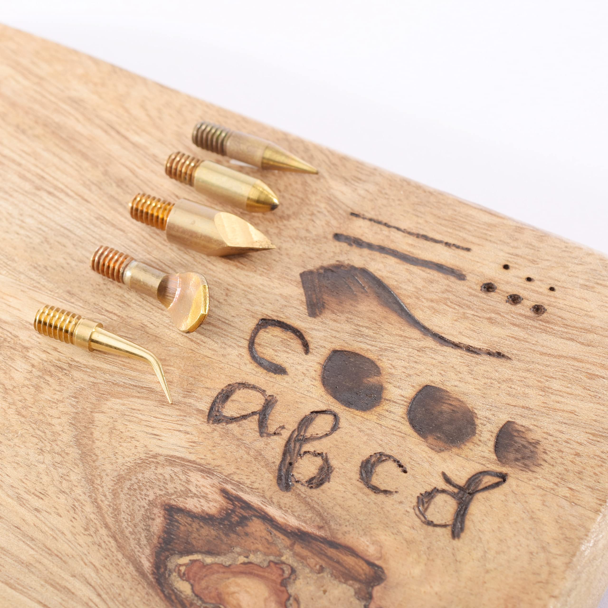 Vaessen Creative Hand Letter Wood Burning Pen with 5 Tips, for All Kinds of Crafts and Creative Projects, Leather Metal, Grey, One Size - Image 4