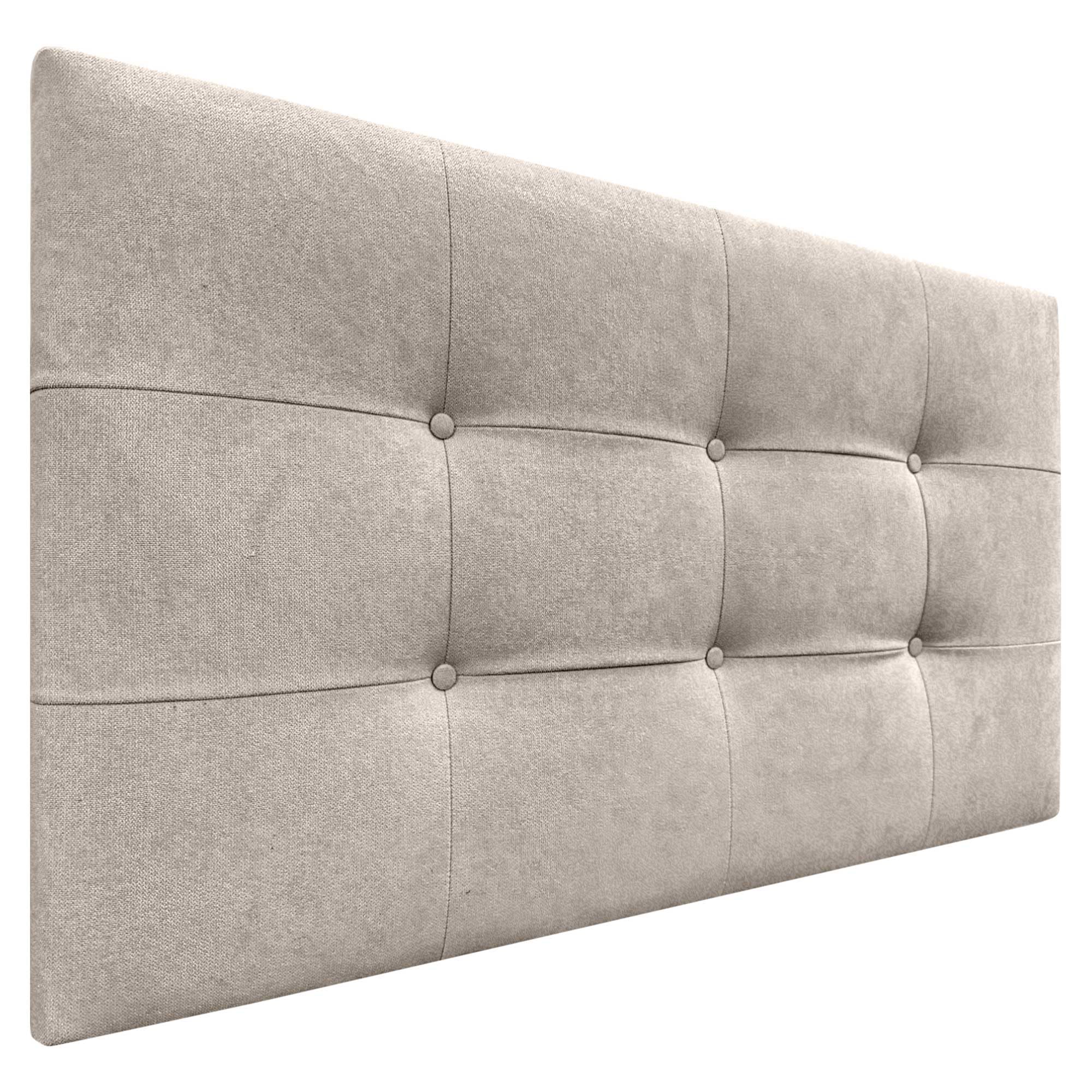 DHOME Headboard, Bed Headboard, Padded Capitoné 8 cm Thickness, Upholstered Headboard, Fabric and Leatherette, Double and Single Bed Headboards (Beige Fabric, 95 cm (70/80/90 Beds))