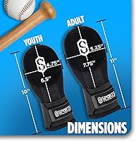 Vista 4 de Sports Unlimited Guante deslizante de béisbol para jóvenes/adultos, mano derecha o izquierda para béisbol y sóftbol