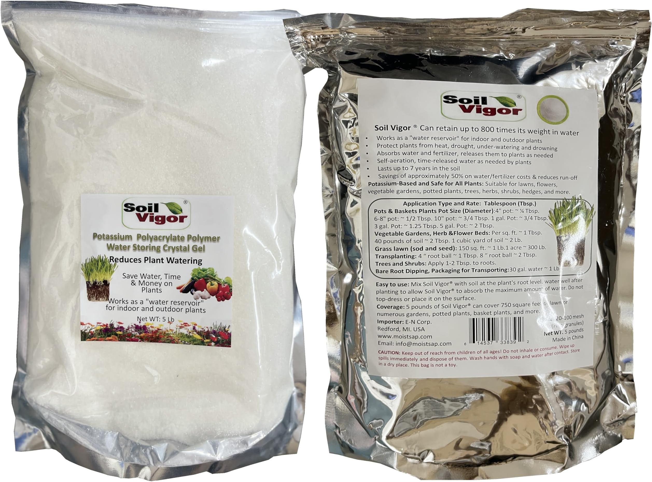 5-Pound Bag of Potassium Super Absorbent Polymer: Water Retention Solution for Farming, Agriculture, and Horticulture (8)