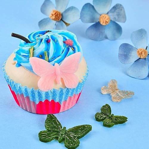 Miniatura 5 de Boao 2 moldes de silicona de mariposa, mini molde de fondant para hornear, herramienta de decoración de cupcakes, bandejas de chocolate en forma de