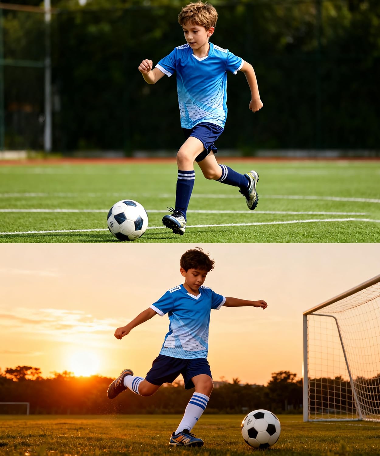 Kids Soccer Jersey Sports Team Training Shirt and Shorts Uniform - Image 7