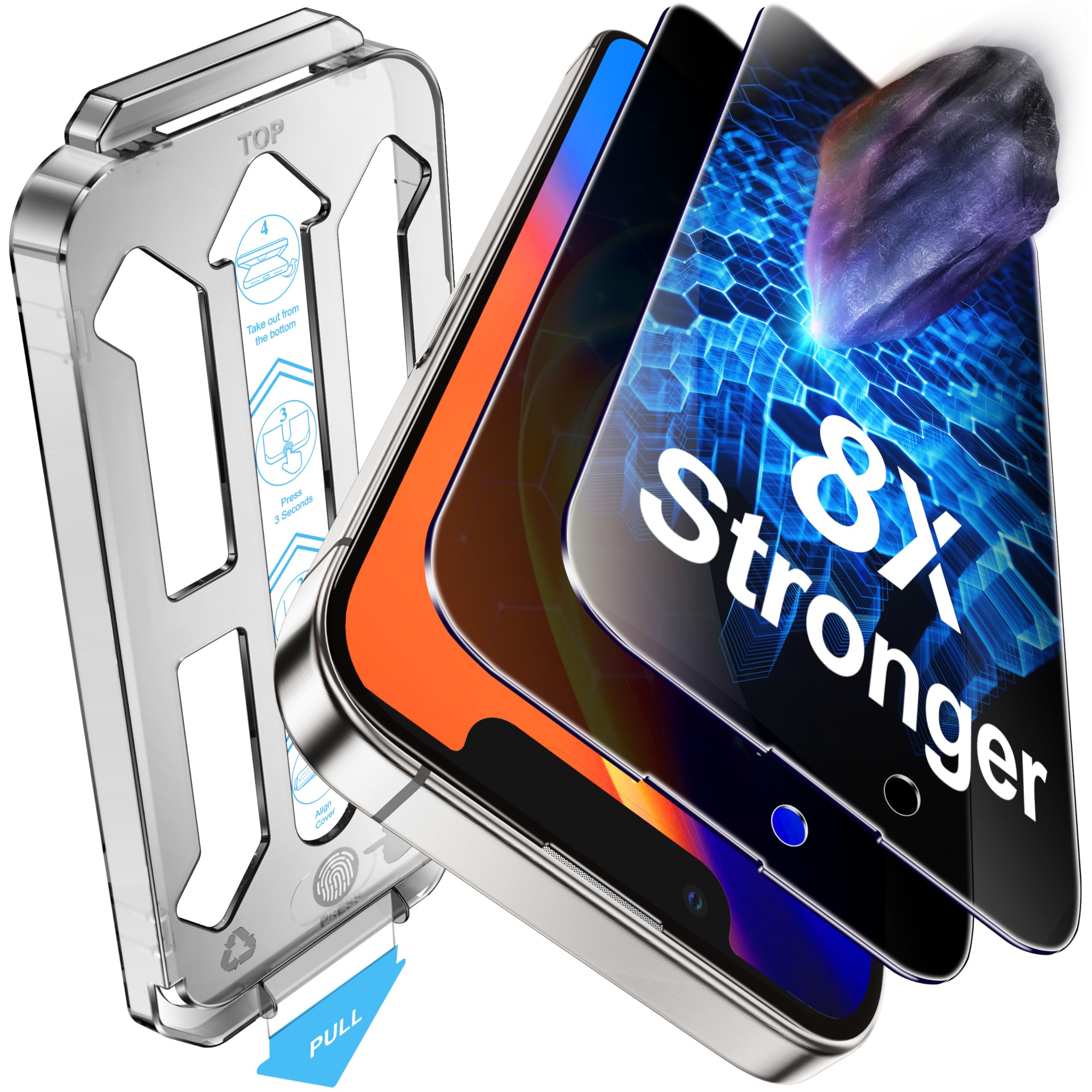 Tentoki 2 Pack for iPhone 13/13 Pro / 14 / 16e Screen Protector Privacy 6.1inch,Compatible With Face ID, 25°Anti Spy,9H+ Military-Grade Protection Tempered Glass,[Auto Dust Elimination] [No Bubbles]