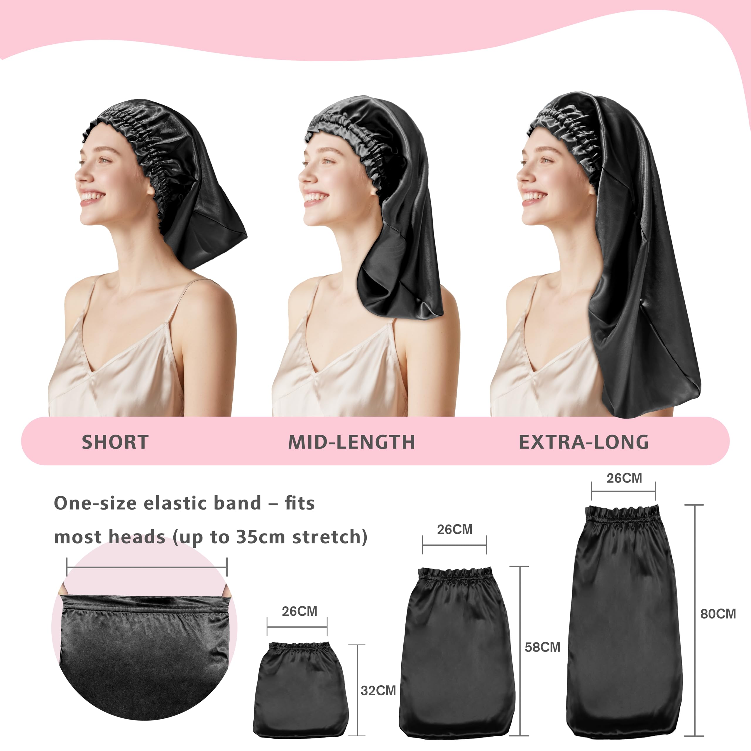 townssilk Silk Bonnet for Sleeping 100% 22 Momme Mulberry Silk for Women Luxurious, Breathable - Image 4