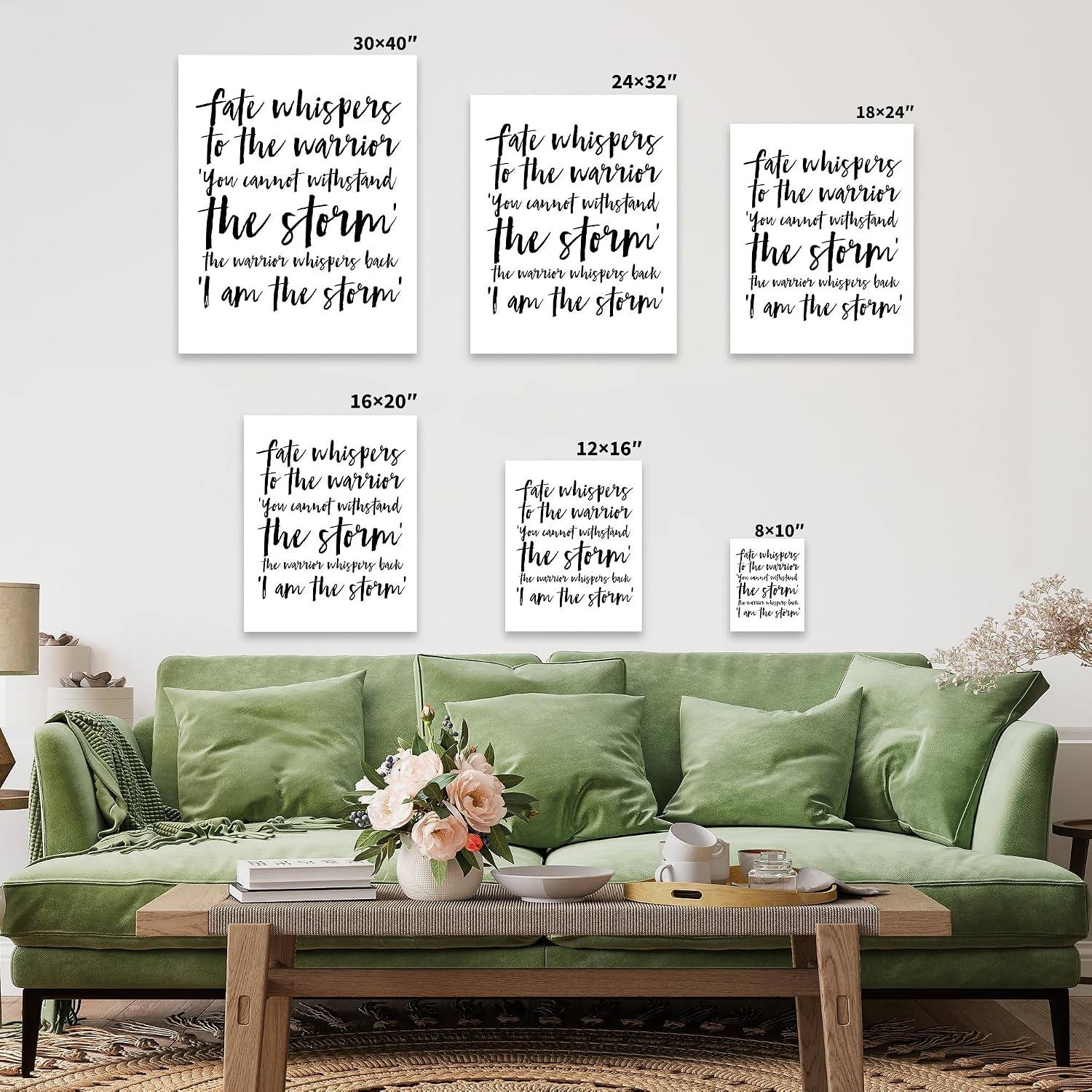 Poster Master I Am The Storm Canvas - Motivational Print - Inspirational Art - Positive Quotes Art - Gift for Men & Women - Minimal Decor for Bedroom, Living Room or Office - 8x10 STRETCHED Canvas