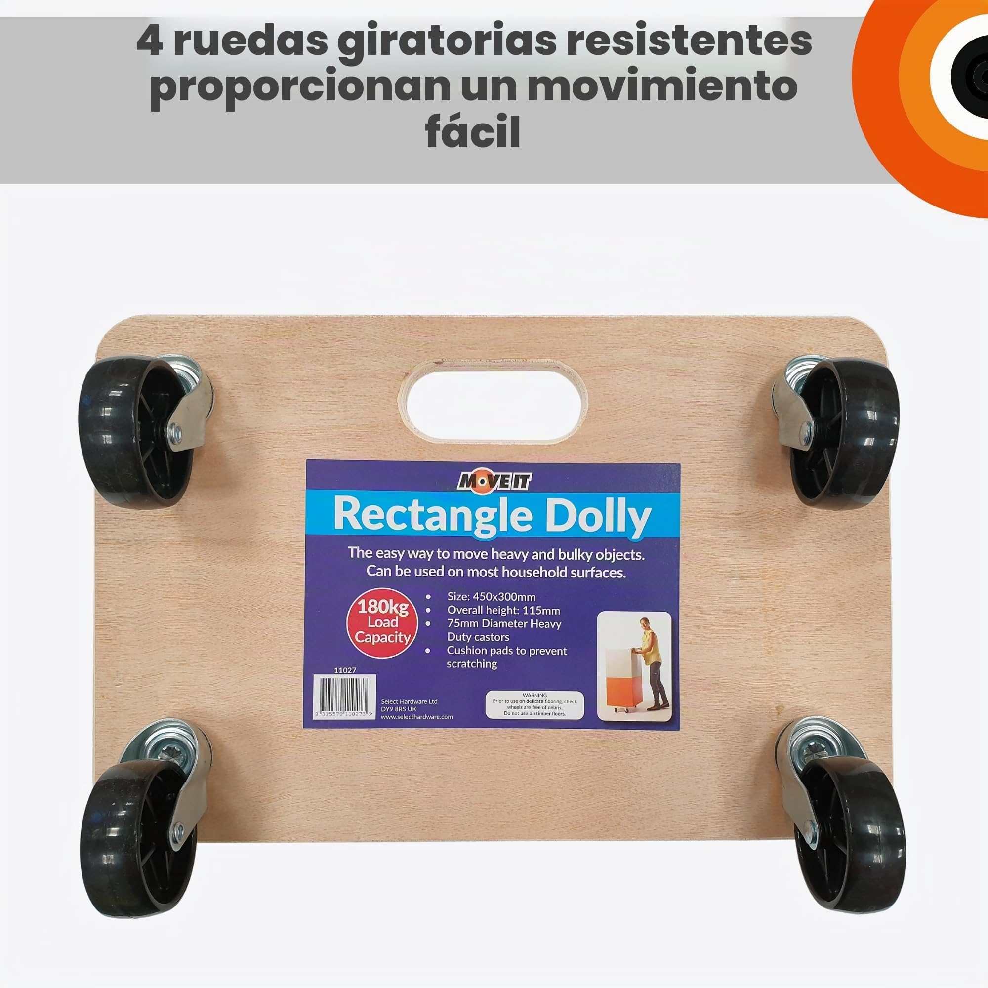 Move-It 11027 - Plataforma con ruedas y agarres