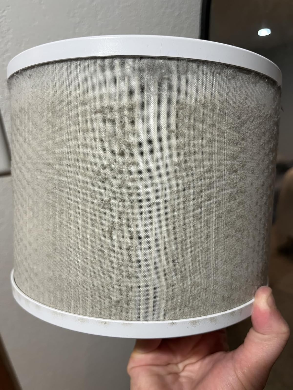 Dusty filter showing it's working