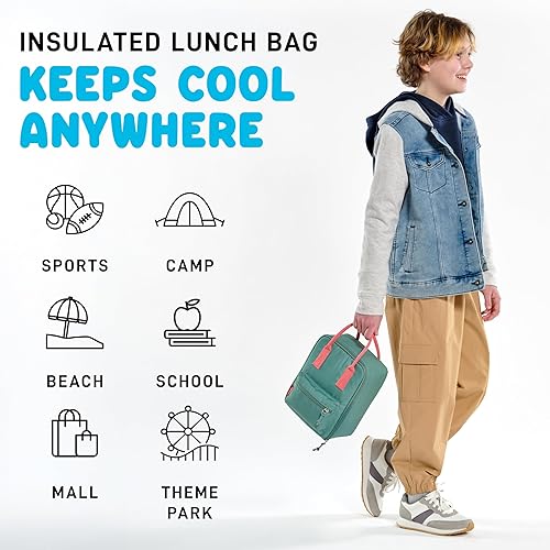 Miniatura 5 de Fit & Fresh Connor - Lonchera para niños, versátil lonchera con aislamiento térmico para escuela y campamento, bolsa de almuerzo para adultos con