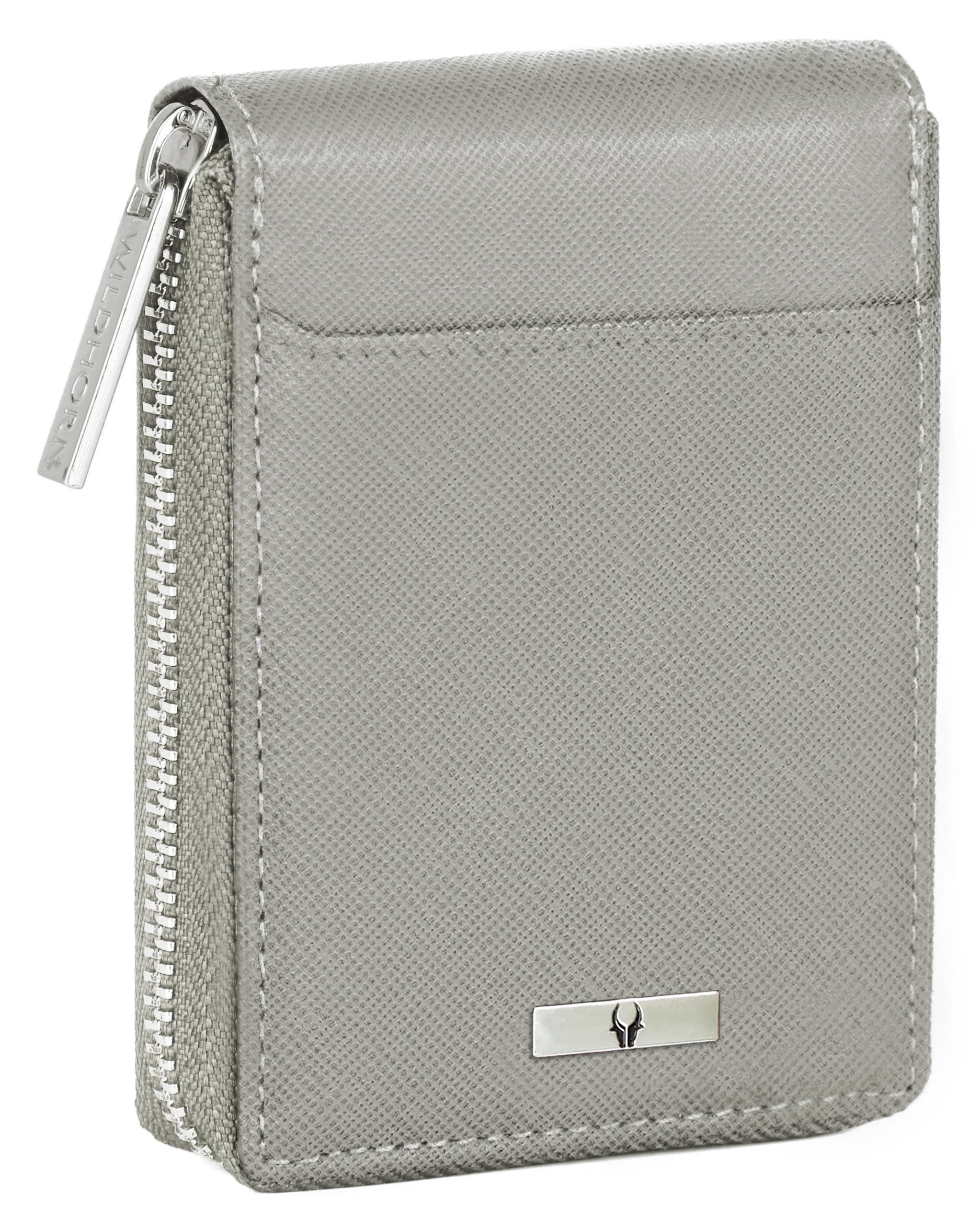 WildHorn Rfid Protected Leather Wallet For Men,Grey