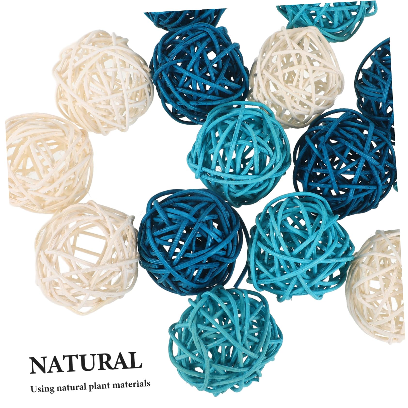 TOPBATHY 15pcs Takraw Aromatherapy Ball Vase Fillers for Home Decor Decorative Bowl Fillers Vase Filler Balls Orbs Filler Decorative Balls for Centerpiece Bowls Sphere Balls Rattan - Image 2