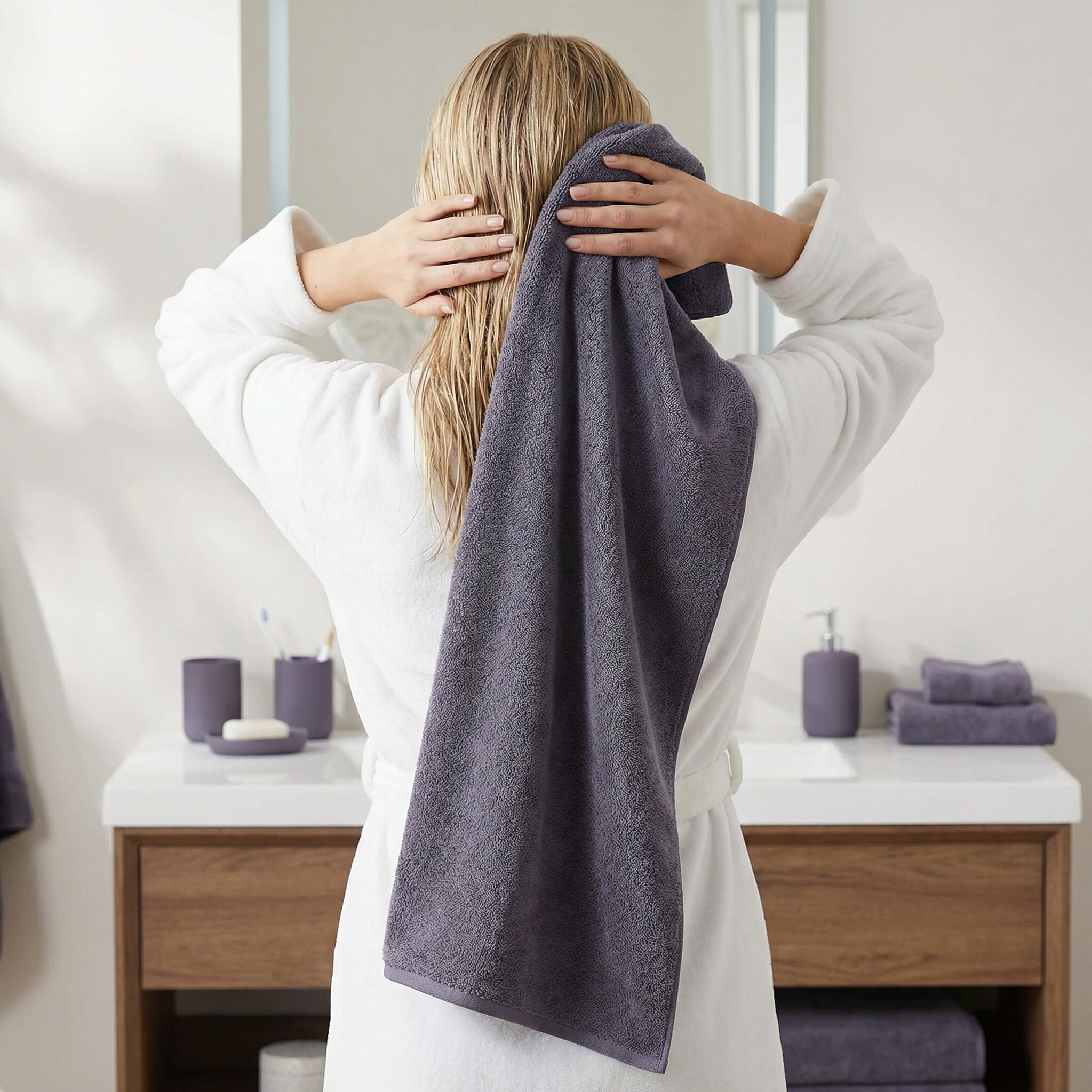 GALPADA 12 Stück Hochsaugfähiges Korallenfleece Haartuch mit Schneller Wasseraufnahme und Vielseitiger Nutzung für Rasur und Fitnessstudio Extra Lang und Weich