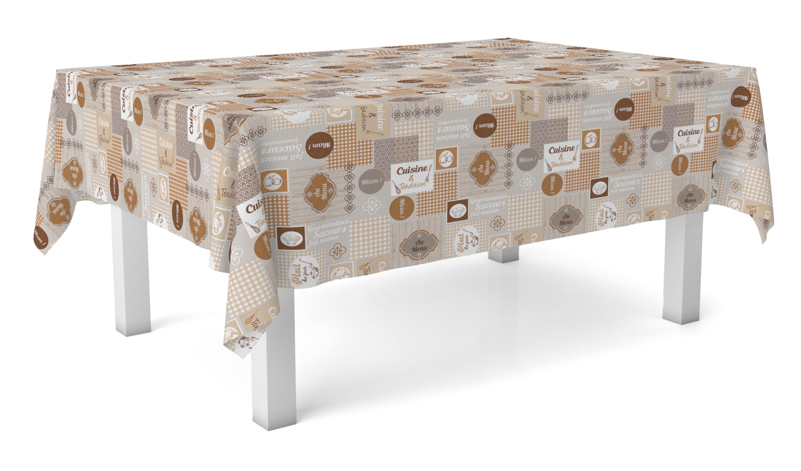Martina Home Cuisine Oilcloth Tablecloth Brown 140 Round