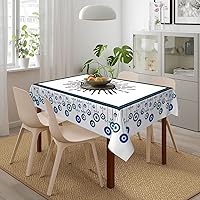 Vista 10 de YETTA YANG Paño de Mesa Redondo de Dulce de Chupachups Gótico en Negro y Blanco de 60 Pulgadas, Cubierta de Mesa Decorativa de Tela para Mesas
