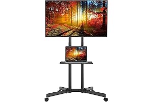 BONTEC Rolling TV Cart: Enhance Your Viewing Experience with Mobility and Style