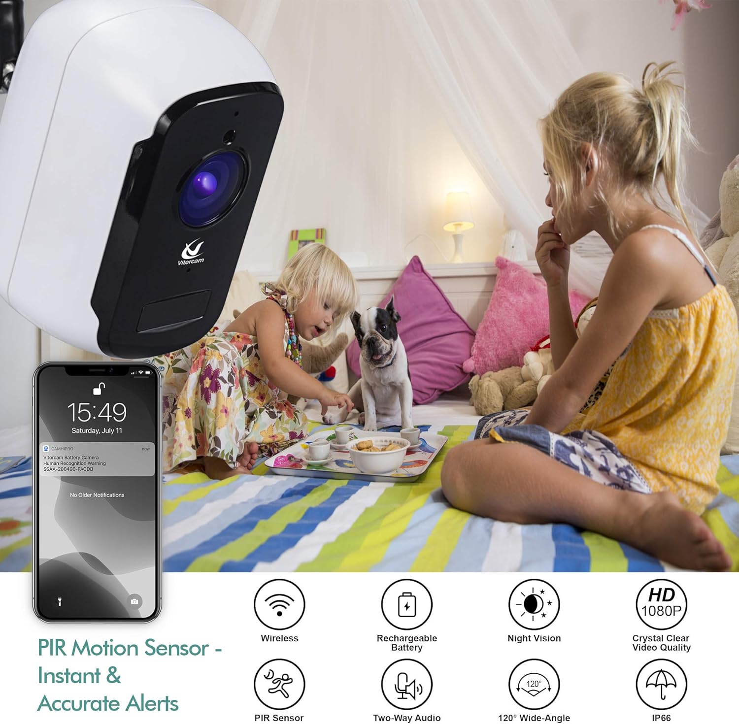 Rеvіеw Dіѕсоunt Vitorcam Wireless Rechargeable Battery Powered with Solar Panel WiFi IP Surveillance Home Security Camera, Night Vision, Human Motion Detection, 2-Way Audio, IP65 Waterproof A2+