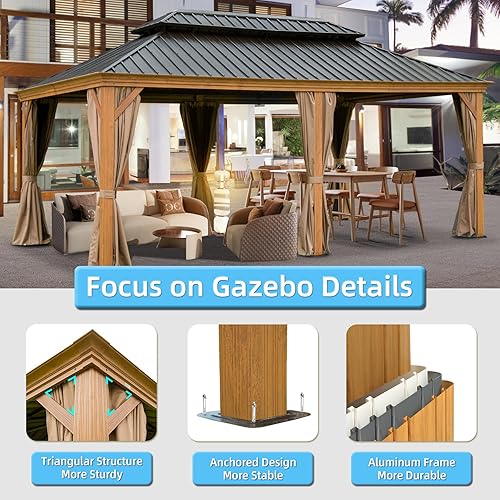 Miniatura 7 de Palapa de techo doble duro para uso al aire libre