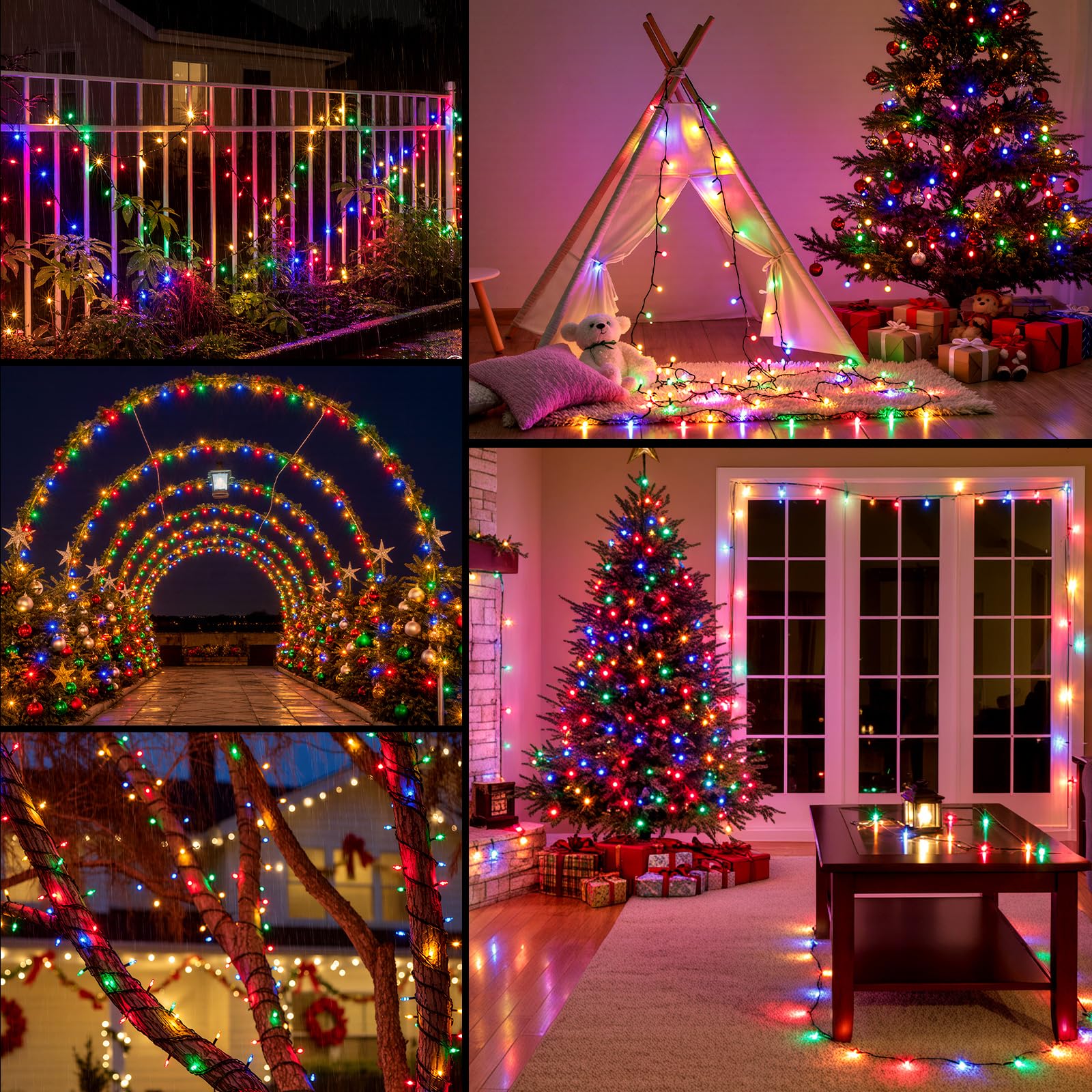 Led Lichtsnoer Voor Buiten, Stroom, Kleurrijk, 15 M 5 M, 150 Leds Kerstboom Verlichting Binnen Met Timer Stekker Afstandsbediening 8 Modi Balkon 2896351244