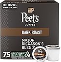 Peet's Coffee, Dark Roast Keurig K-Cup Pods - Major Dickason's Blend 75 Count (1 Box of 75 Pods)
