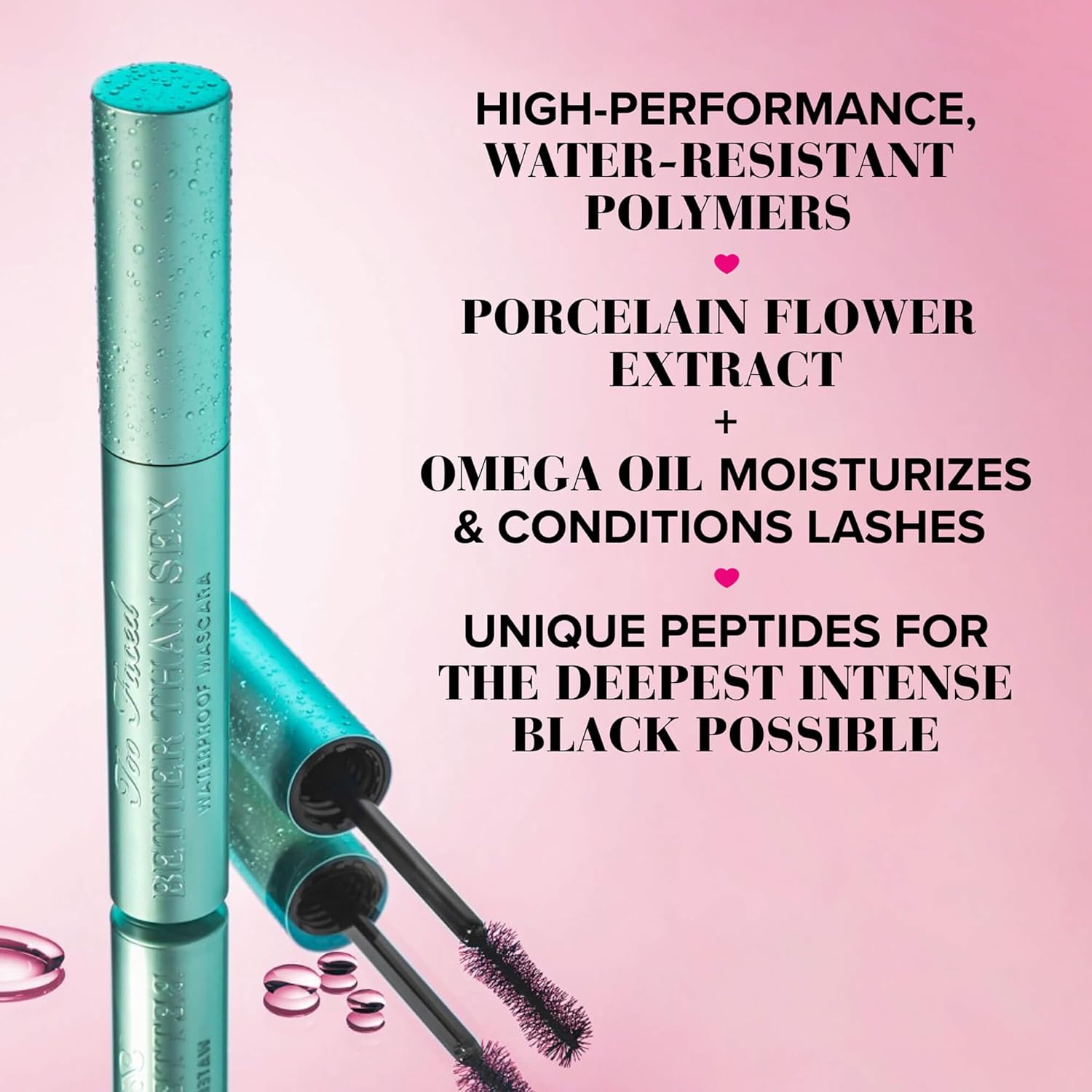 Too Faced Better Than Sex Waterproof Mascara | Volume + Length with Hourglass Brush - Image 7