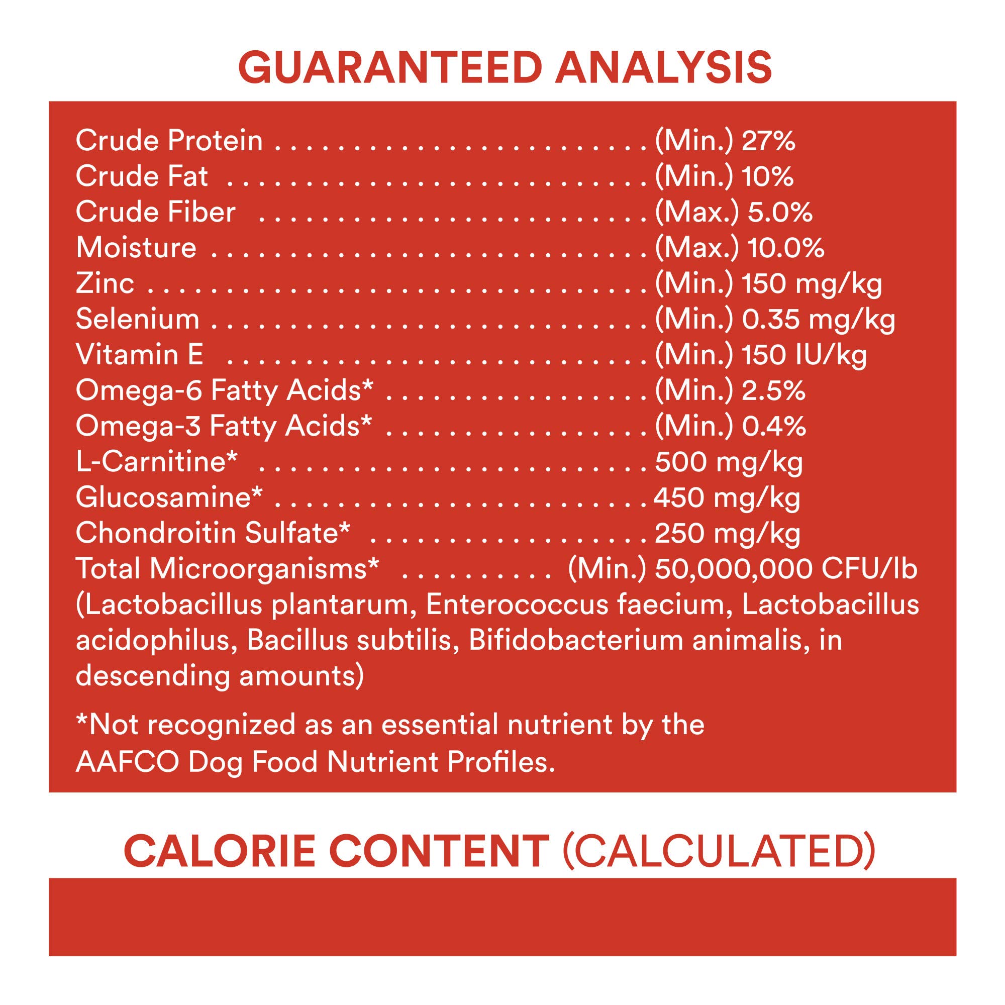 wholehearted dog food calories