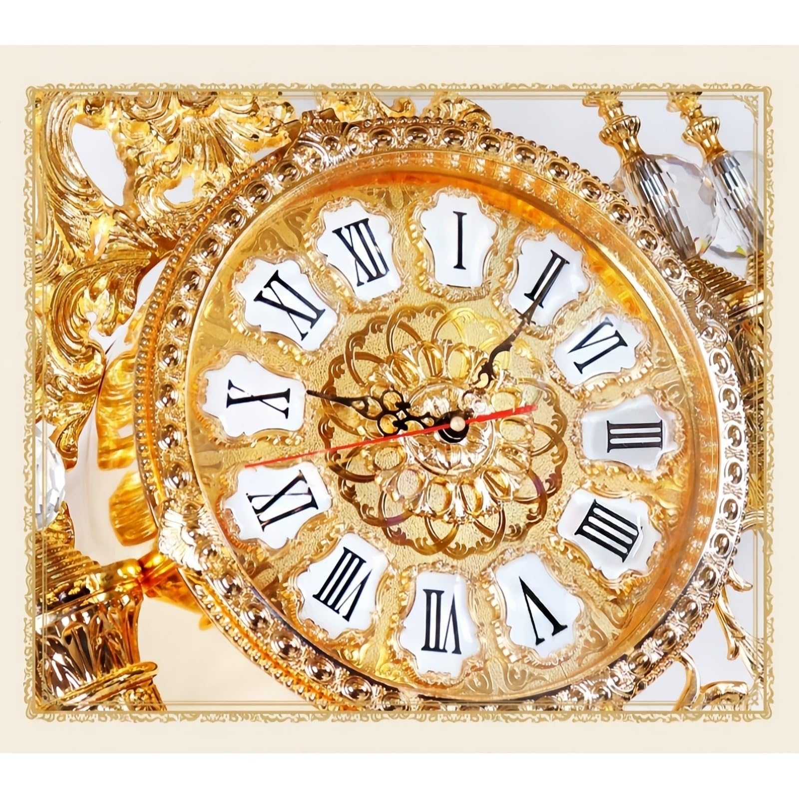 Decorativo Reloj de Piso Metal Estilo Europeo Adornado Independiente para la Oficina