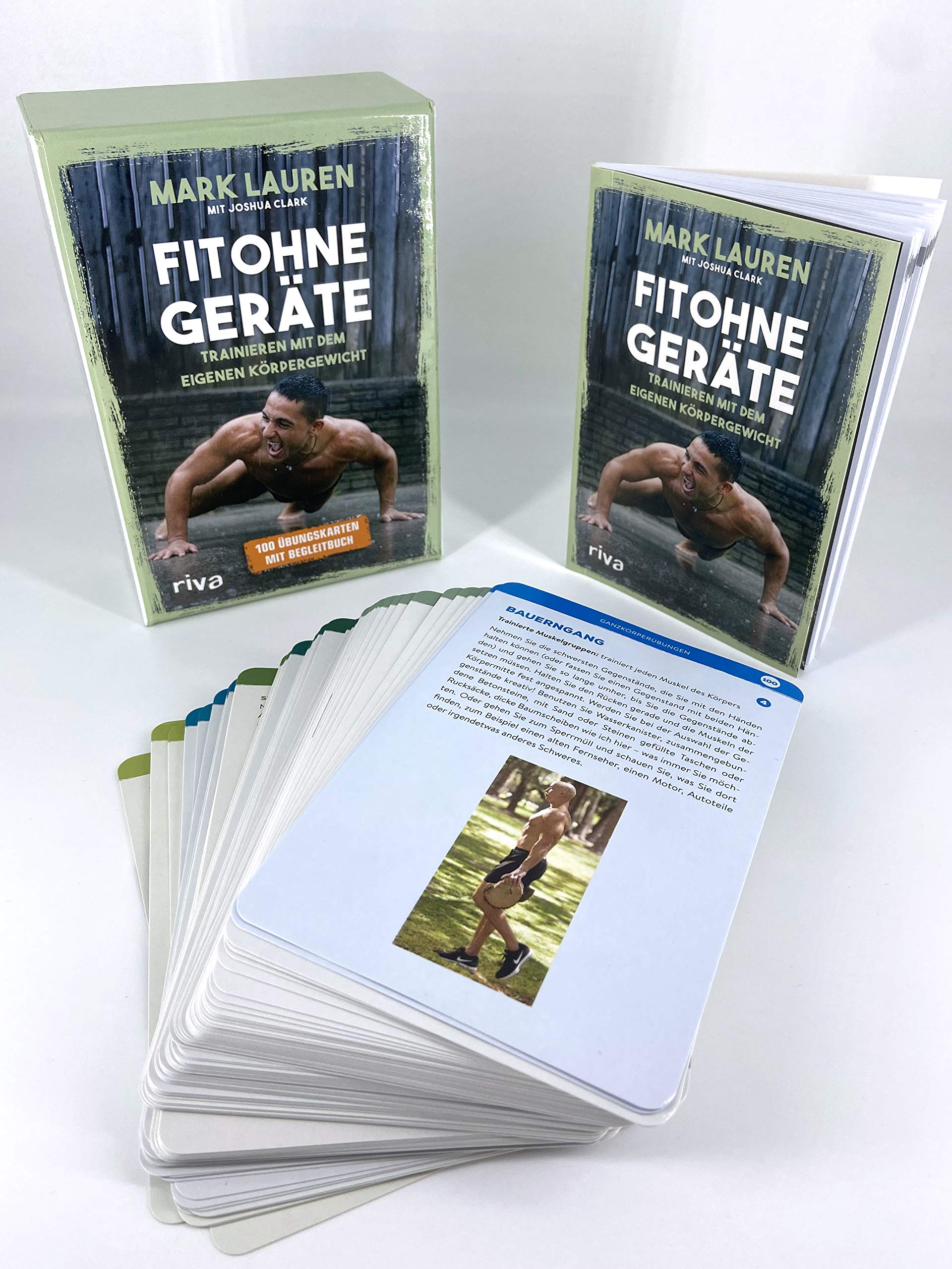 Fit ohne Geräte – Kartenset: Trainieren mit dem eigenen Körpergewicht. 100 Übungskarten mit Begleitbuch