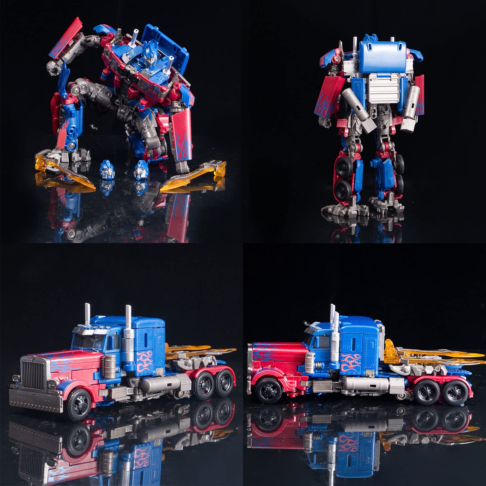 QCCX Car Robot Toys, Deformation Toy Cars, Action Figure with Two Extra Interchangeable Head - Part of Alloy