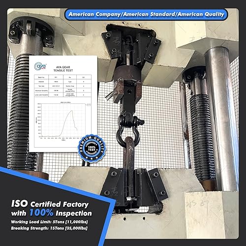 Miniatura 6 de Aya Gear Receptor de enganche de grillete de 2 pulgadas, 35,000 libras, resistente a la rotura con pasador de tornillo de 58 pulgadas, grillete 34.