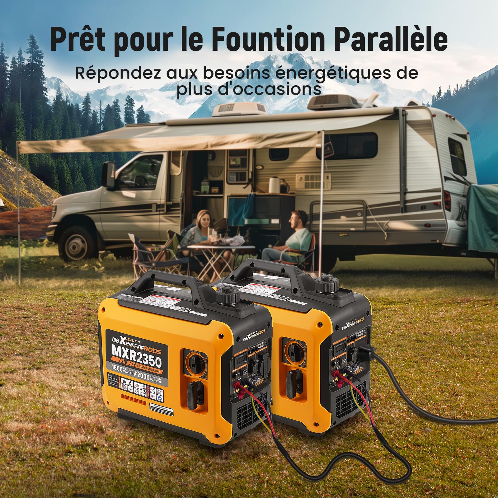 maXpeedingrods 2000W Generateur Electrique Groupe Electrogene Inverter Silencieux Essence 4 Temps avec Prises USB et 230 V, Affichage Numérique, Compact et Léger pour les Caravanes Camping VR