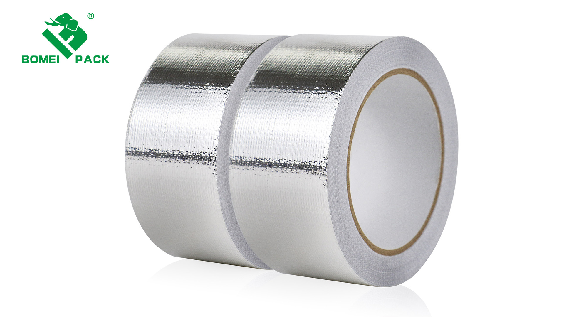 Image of BOMEI PACK Adhesive Aluminum Foil Heat Shield Tape 2 Pack 2inch x 66ft Barrier Fiberglass Thermal Insulation Reflective Material High Temp Protectionn